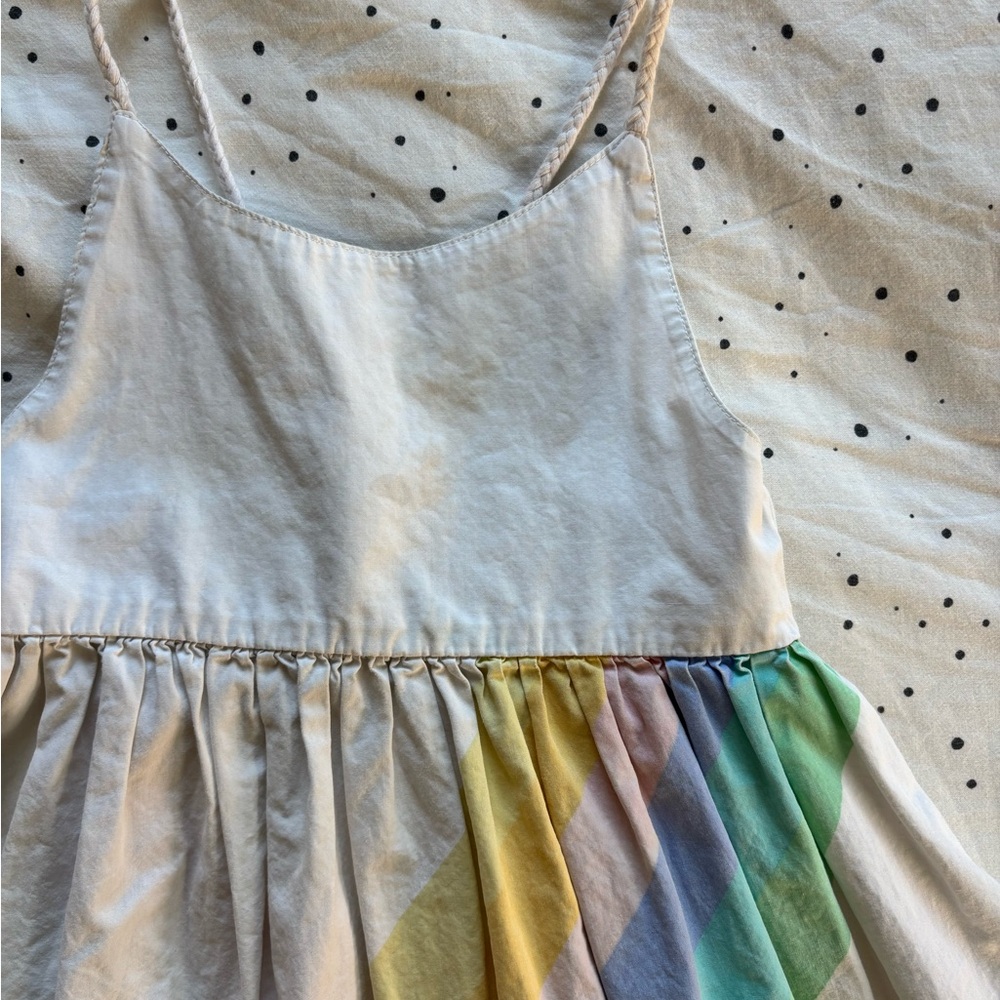 Colorful Muted Rainbow Kids Sundress